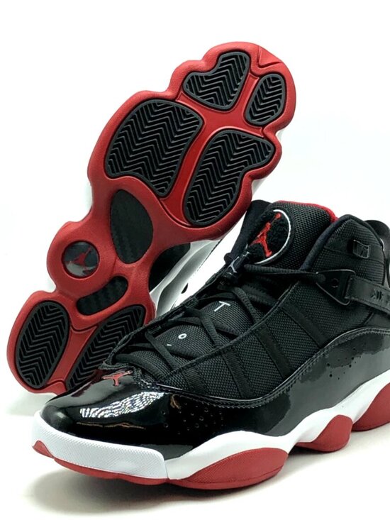 Men NIKE Air Jordan 6 RINGS \'BRED\' Basketball Shoes - Black Red 322992-062 main image 15